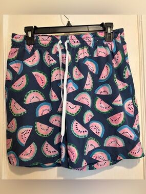 Chubbies Watermelon Print Swim Trunks Men’s Medium Lined Beach Shorts